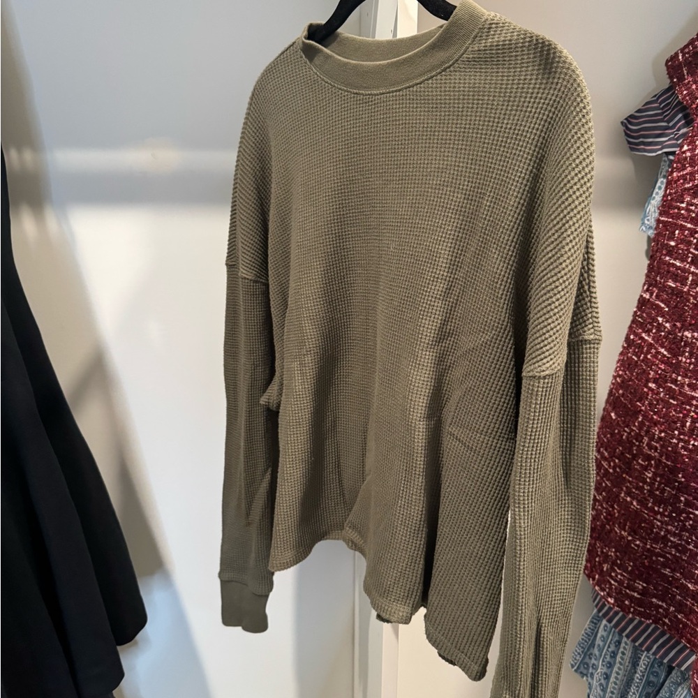 Women’s Abercrombie & Fitch AF Essentials Drop Sleeve S/M Waffle Shirt